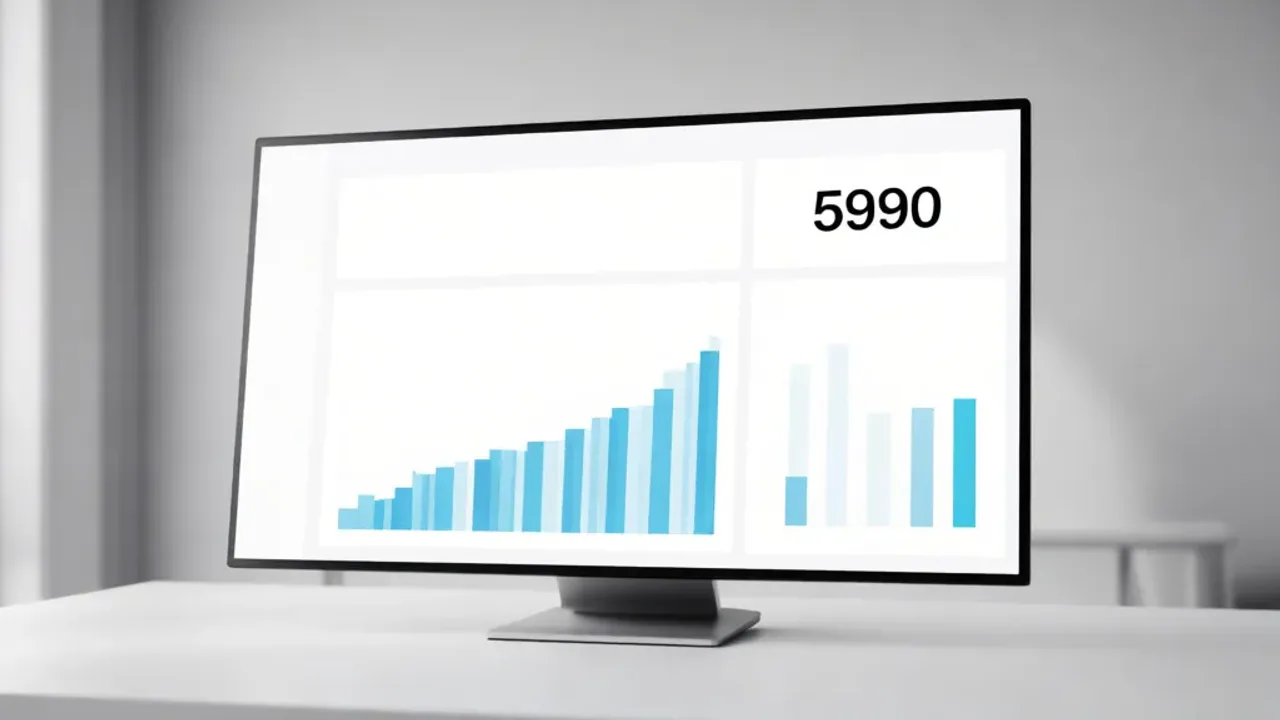 5990 brutto ile to netto? Sprawdź kalkulator wynagrodzeń 2026 Cyfrowy pulpit finansowy z wykresem zarobków obrazujący 5990 brutto ile to netto w 2026 roku.