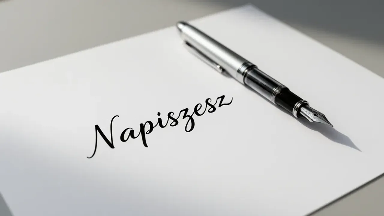 Napiszesz poprawnie: pisownia, serwis, jak napisać i sprawdzić pisać Eleganckie pióro wieczne na kartce papieru z napisanym słowem napiszesz w profesjonalnym biurze.