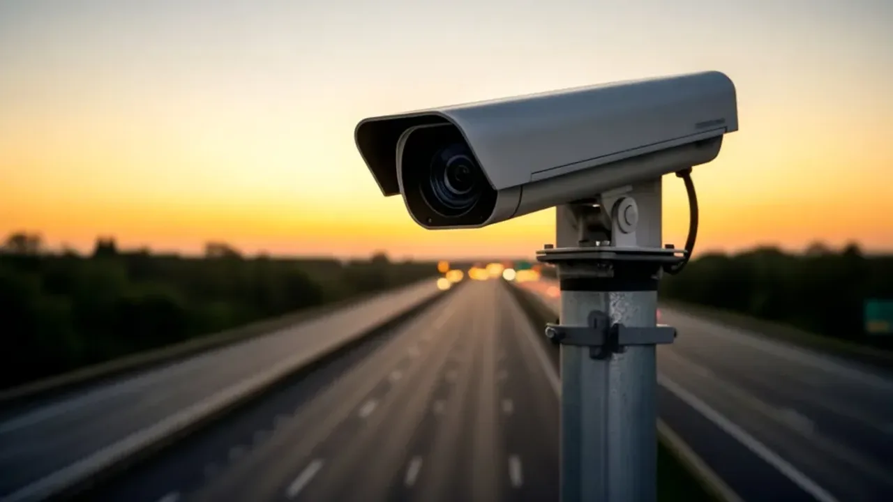 Po jakim czasie przychodzi mandat z kamer? Monitoring i wykroczenia 2026 Kamera systemu Red Light rejestrująca wykroczenie na skrzyżowaniu - sprawdź, po jakim czasie przychodzi mandat z kamer.