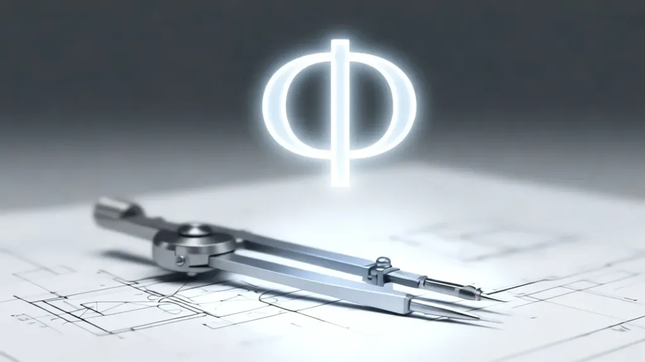 Znak fi: jak napisać symbol średnicy ø w Word używając skrótu Alt? Techniczny rysunek projektowy z widocznym symbolem średnicy oraz znak fi na niebieskim tle dokumentacji technicznej.